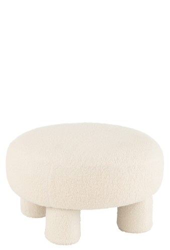 Stołek / puf Teddy Legs Velvet Warn White