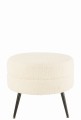 Pufa Round Metal Legs Velvet Warm White
