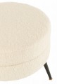 Pufa Round Metal Legs Velvet Warm White