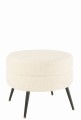 Pufa Round Metal Legs Velvet Warm White