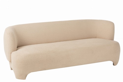 Sofa Knitted Textile/Wood White