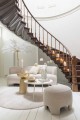 Sofa Knitted Textile/Wood White
