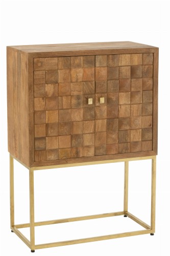 Komoda na podstawie Nino Metal/Mango Wood Natural/Gold
