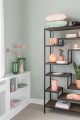 Regał 6 Shelves Metal/Wood Brown/Black