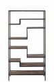 Regał 6 Shelves Metal/Wood Brown/Black