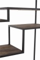 Regał 6 Shelves Metal/Wood Brown/Black