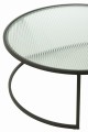 Stoliki kawowe zestaw Set Of 2 Coffee Table Round Metal/Glass Black