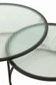 Stoliki kawowe zestaw Set Of 2 Coffee Table Round Metal/Glass Black