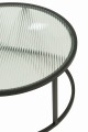 Stoliki kawowe zestaw Set Of 2 Coffee Table Round Metal/Glass Black