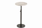 Stolik boczny kawowy Sidetable Round Slidable Marble/Iron White/Black