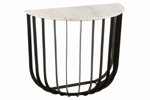 Konsola Semicircular Marble/Iron White/Black