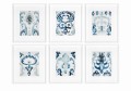 Obraz Sapphire Ikat (Set of 6)