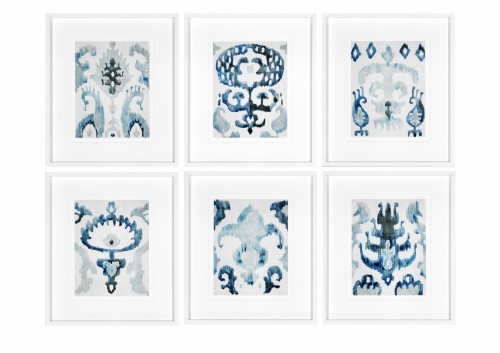 Obraz Sapphire Ikat (Set of 6)