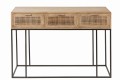 Konsola 3drawers Woven Reed Mango Wood Natural