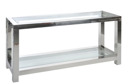 Konsola Stainless Steel/Glass Silver 140X40X70C