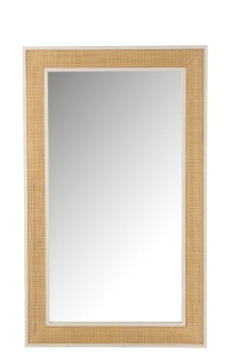 Lustro Molly Exotic Wood / White Rattan Large