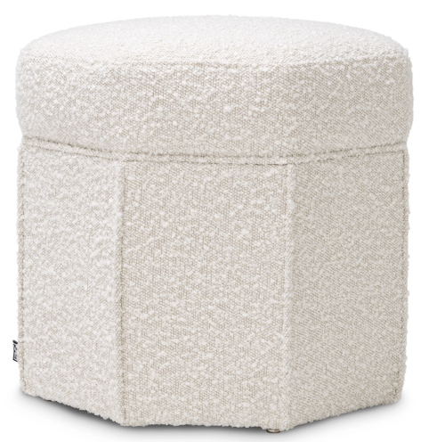 Pufa Bombay, w tkaninie Bouclé cream