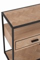 Szafka nocna Zigzag 1 Drawer Wood/Metal Natural/Black