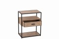 Szafka nocna Zigzag 1 Drawer Wood/Metal Natural/Black
