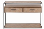 Konsola Zigzag 2 Drawers Wood/Metal Natural/Black