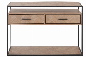 Konsola Zigzag 2 Drawers Wood/Metal Natural/Black