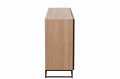 Komoda 4 Doors Zigzag Wood/Metal Natural/Black