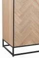 Komoda 4 Doors Zigzag Wood/Metal Natural/Black