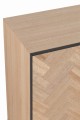 Komoda 4 Doors Zigzag Wood/Metal Natural/Black