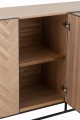 Komoda 4 Doors Zigzag Wood/Metal Natural/Black