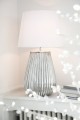 Lampa Foot+Shade Lines Earthenware Silver