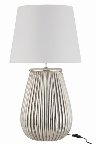 Lampa Foot+Shade Lines Earthenware Silver