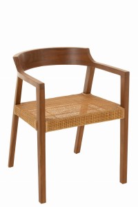 Krzesło Square Open Webbing Teak Wood Brown