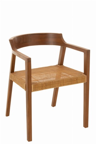 Krzesło Square Open Webbing Teak Wood Brown