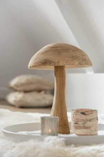 Rzeźba grzyb Mushroom Danda Chestnut Wood Natural Small