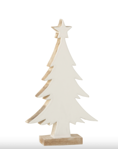 Choinka figurka Christmas Tree Mango Wood White/White Wash Large