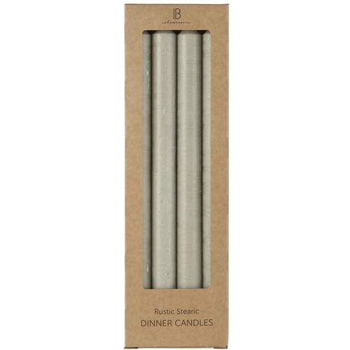 Świeczki długie Box w/4 tall rustic dinner candles ash grey