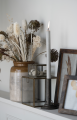 Świeczki długie Box w/4 tall rustic dinner candles ash grey