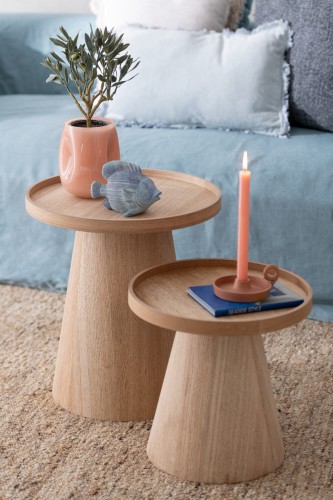 Stoliki zestaw Round+Edges Wood Natural