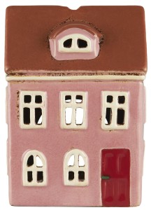 Lampion domek House f/tealight Nyhavn arched dormer window red door