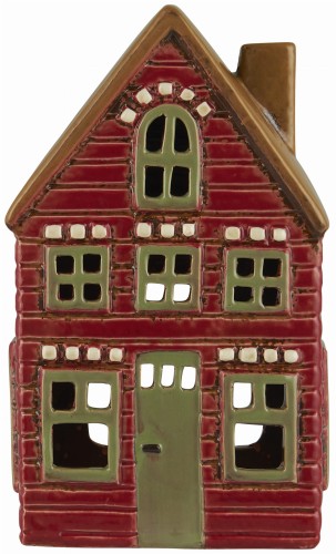 Lampion domek House f/tealight Thorshavn red facade