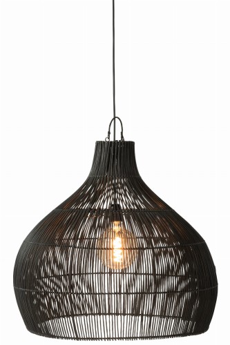 Lampa Pear Shape Rattan Black