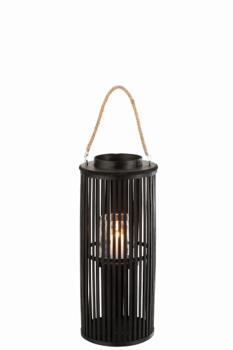 Lampion Tube Bamboo Black Small