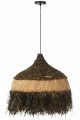 Lampa Round Raffia Black/Natural Large