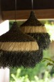Lampa Round Raffia Black/Natural Large