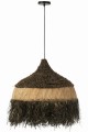 Lampa Round Raffia Black/Natural Large