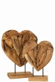 Rzeźba Heart On Foot Pieces Teak Wood Natural Medium