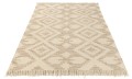 Dywan Ethnic Patterns+Fringes Wool/Cotton Cream/Beige