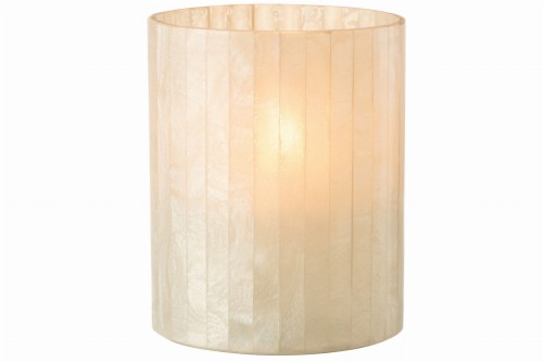 Lampion Holder Lines Glass/Resin Wit Large