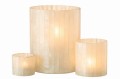 Lampion Holder Lines Glass/Resin Wit Large