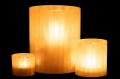 Lampion Holder Lines Glass/Resin Wit Large